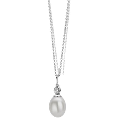 Spirit Icons Figaro Pendant Necklace - Silver/Pearl/Transparent