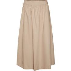 Vero Moda Cilla High Waist Long Skirt - Brown/Silver Mink