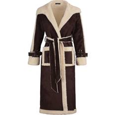 Trendyol Collection Plush Detailed Suede Coat - Brown