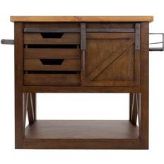 Cabinets Yosemite Home Decor Medium Brown Mango Base with Natural Mahogany Kitchen Island