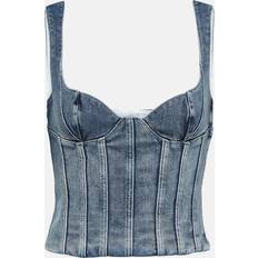 XXXS Tank Tops Off-White Denim bustier blue