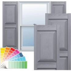 Cheap Windows Ekena Millwork 14-3/4 Lifetime 2 Equal Raised Panel Vinyl PVC