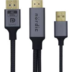 Nördic HMDP-115 HDMI 2.0 - Displayport 1.2/USB A M-M 1.5m