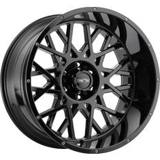 20" - Black Car Rims Vision Wheel 412 Rocker 20x12 8x6.5" -51mm Gloss Black Rim 20" Inch