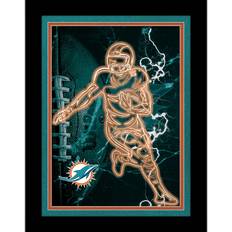 Fan Creations Miami Dolphins 12'' x 16'' Framed Neon Player Print - Black
