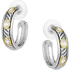 Montana Silversmiths Woven Rope Inset Hoop Earrings - Gold/Silver/Transparent