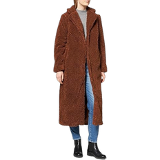 NA-KD Women's Oversized Teddy Coat - Brown