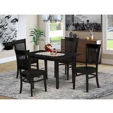 East West Furniture Nova Black Dining Set 31.5x53.5" 5