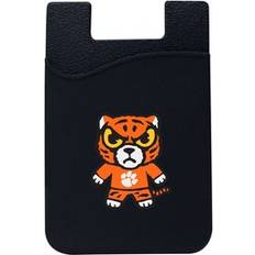 Wallet Cases OTM Essentials Black Clemson Tigers Mascot Top Loading Faux Leather Phone Wallet Sleeve