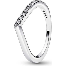 Pandora Timeless Wish Half Sparkling Ring - Silver/Transparent