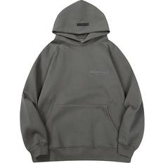 Essentials Sweaters Essentials Classic Letter Graphic Pullover Hooded Sweatshirt - Grey