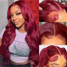 Meidisi 4x4 Body Wave Lace Front Wig 18 inch 99J Burgundy