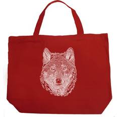 LA Pop Art Large Word Art Tote Bag - Red