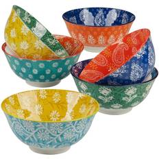 Porcelain Serving Bowls Certified International Carnival Multi Set of 6 All Purpose 6pcs