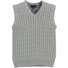 Gray Knitted Sweaters Gioberti Kid's 100% Cotton Soft V-neck Cable Knit Sweater Vest