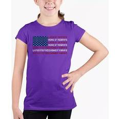Children's Clothing LA Pop Art nd of the Free American Girl's Word T-shirt