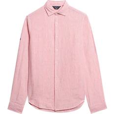 Superdry Skjorter Superdry Men's Casual Linen Long Sleeve Shirt Pink
