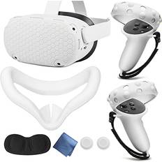 Oculus quest 2 controller VR Face Cover Set Grips Cover Controller Comfortable Face Pillow for Oculus Quest 2 Lens Protector VR Shell Protector - White