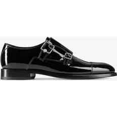 Monks Jimmy Choo Finnion leather monk shoes men Patent Leather/Leather/Leather Black