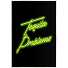 Interior Details Stupell Bb-660-Wood Tequila Problems Neon On MDF Print Framed Art