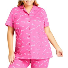 Avenue Sleepwear Avenue Plus Button Sleep Top Sleep print