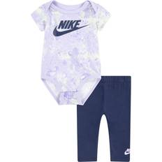 Nike Bodys Nike Girls Purple Cotton Babysuit Set