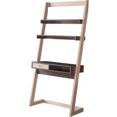 Natural Step Shelves Holten Weathered White/Walnut Oak Step Shelf 70.8"