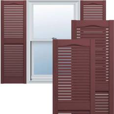 Cheap Windows Ekena Millwork 12 Lifetime Vinyl Standard Cathedral Top Center Louvered Height 41"