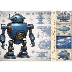 Blau Kalender Calvendo Steampunk Blaupausen Tischkalender 2025 A5