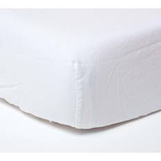 Leinen Bettlaken Homescapes King Linen Fitted Bed Sheet White