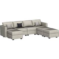 Belffin Modular Sectional U Shaped Grey Sofa 116.6"