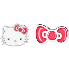 Hello Kitty Mismatched Bow Stud Earrings - Silver/Multicolour