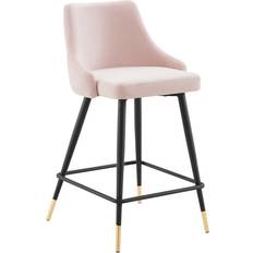 modway Adorn Performance Velvet Pink Bar Stool 36"