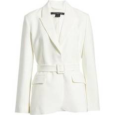 White Blazers French Connection Whisper Belted Blazer