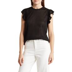 Adrianna Papell T-shirts & Tank Tops Adrianna Papell Ruffle Sleeve Slub Knit T-shirt