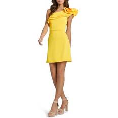 Short Dresses - Yellow Mac Duggal Ieena For Ruffle One-shoulder Dress