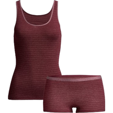 Damen - Rot Basisschicht-Sets Women's Thermo Set - Burgundy Ringed