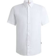 Hugo Boss White Shirts Hugo Boss Men's Slim-Fit Chambray Shirt White
