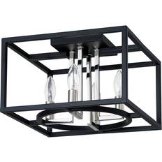 Eglo Mundazo Matte Black/Chrome Ceiling Flush Light 13"