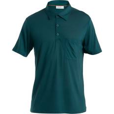 Merino Wool Polo Shirts Icebreaker Men's Drayden SS Polo, Medium, Green