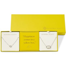 Kendra Scott Jewelry Sets Kendra Scott Silver-Tone 2-Pc. Set Mother of Pearl & Pave & Mini Elisa Pendant Necklaces Silver/Ivory Mother Of Pearl