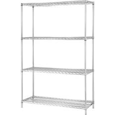 Lorell Industrial Wire Starter Unit Chrome Shelving System 36x24"