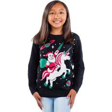 L Christmas Sweaters Children's Clothing Tipsy Elves Girl's Santa Unicorn Ugly Christmas Sweater