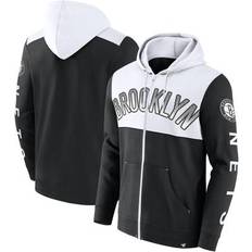 Basketball Jackets & Sweaters Fanatics Men's Branded Black/White Brooklyn Nets Skyhook Colorblock Full-Zip Hoodie