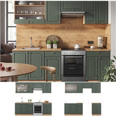 Grün Wandschränke VICCO Küchenzeile Küchenblock Einbauküche Wandschrank