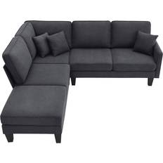 Merax Modern Practical Sectional Grey Sofa 90" 5 Seater