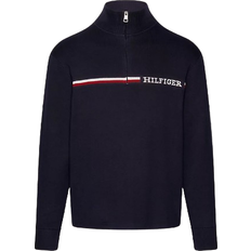 Tommy Hilfiger Global Stripe Half Zip Mock Turtleneck Jumper - Desert Sky