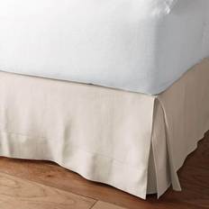 Queen Valance Sheets Solid Washed Parchment Linen Skirt Valance Sheet Beige