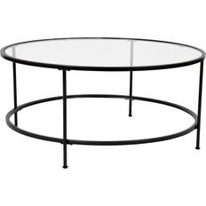 Flash Furniture Astoria Clear/Matte Black Coffee Table 35.2x35.2"