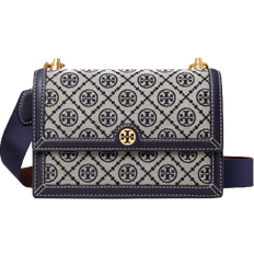 Tory Burch Small T Monogram Shoulder Bag - Navy